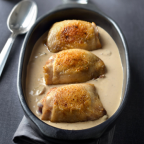 Chapon sauce forestière aux...